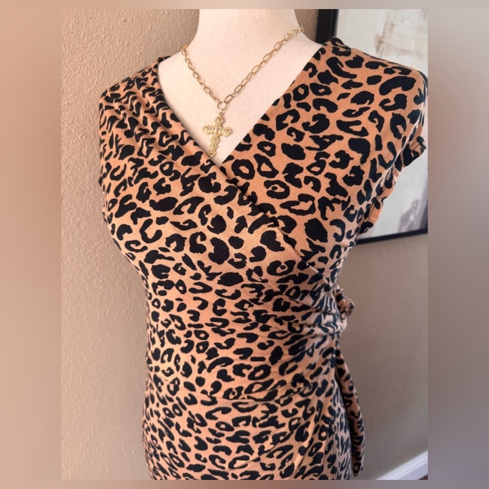 Leopard Print Wrap Dress - Picture 4 of 6